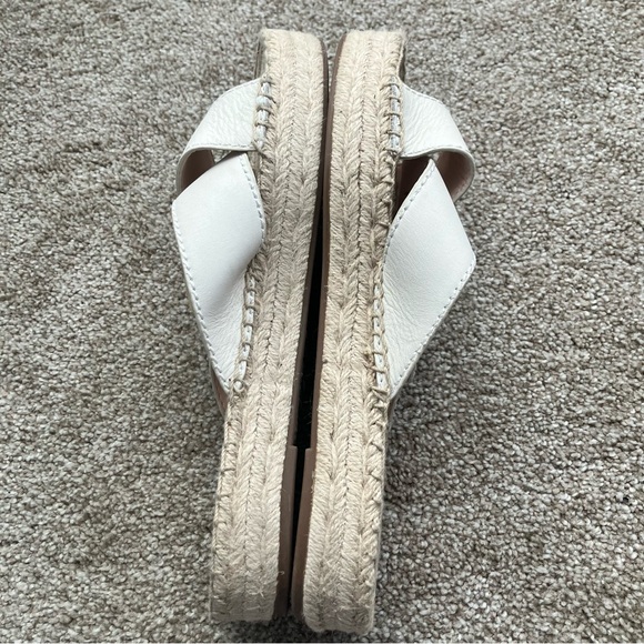 J. Crew Leather Cream Espadrille Slides with Gold Buckle Size 10‎ - Picture 3 of 5